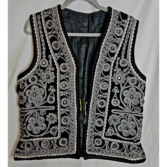 Non Other - Afghan Charma Adult L? Dozi Cotton Heavy Embroidered allover Dark Navy Velvet